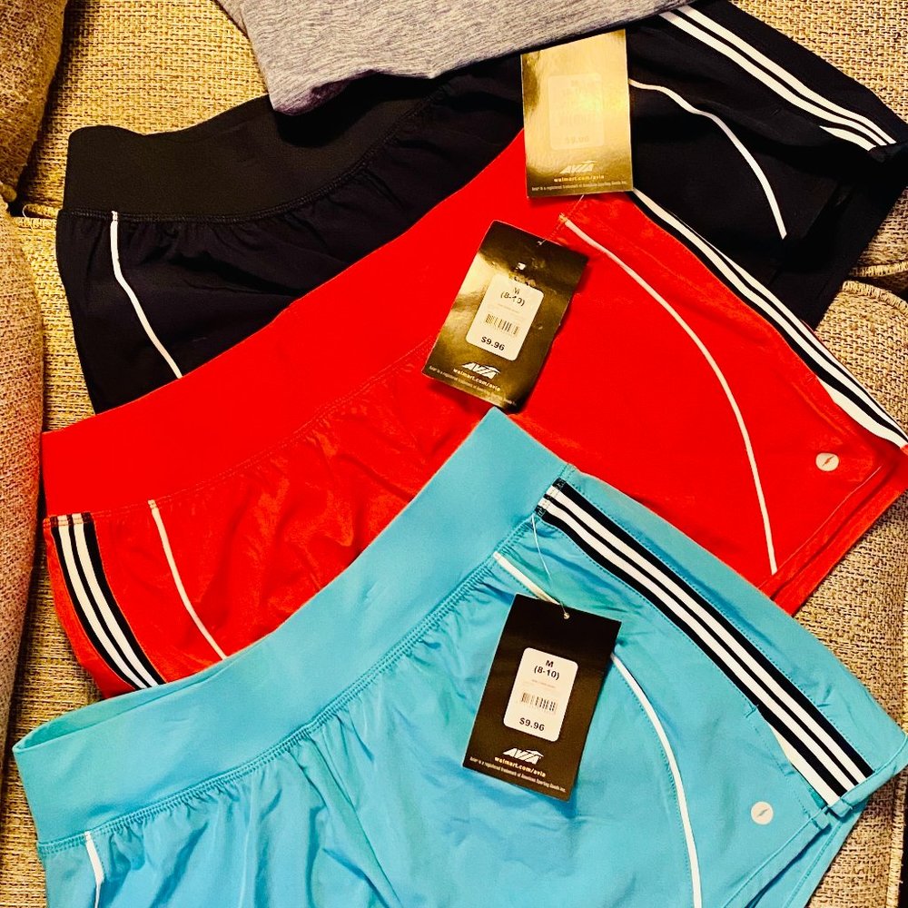 3 NWT Avia athletic workout running shorts medium